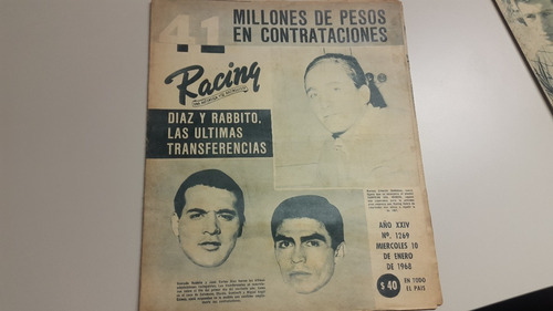 Revista Racing N° 1269 10/1/68 