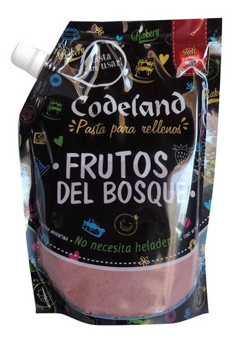 Pasta Relleno Sabor Frutos Del Bosque Codeland X 500 Grs
