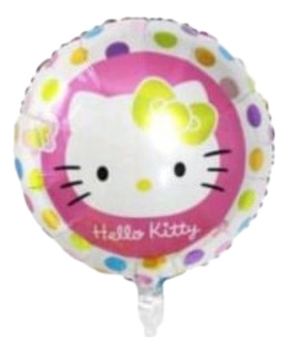 10 Globo Kitty 18puLG Puntos De Colores