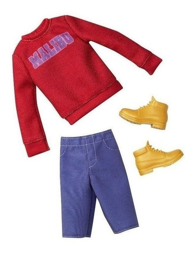 Imagem 1 de 3 de Roupa Ken Moletom Malibu Vermelho Bermuda Ms