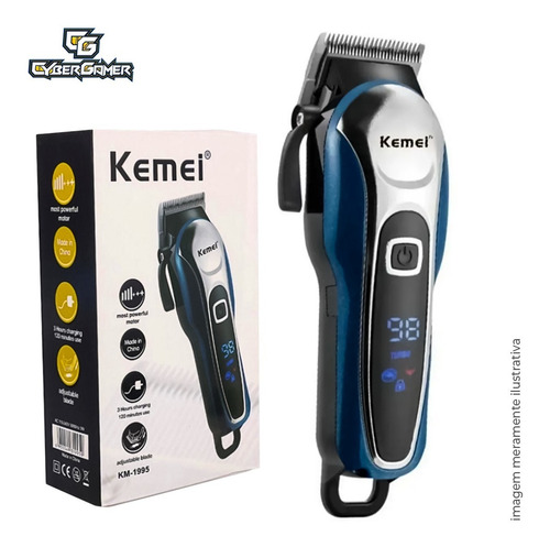 Imagem 3 de 6 de Máquina De Cortar Cabelo Km-1995 Profissional Recarregável
