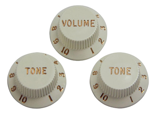 Knob Guitarra Strato Kit 1 Volume + 2 Tone Branco Kbst