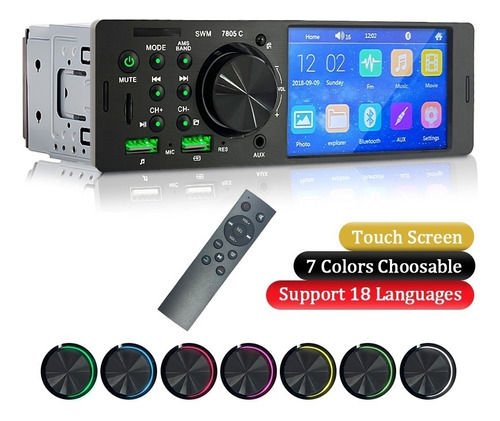 Pantalla Táctil Bluetooth Stereo Mp5 Player Fm Receiver