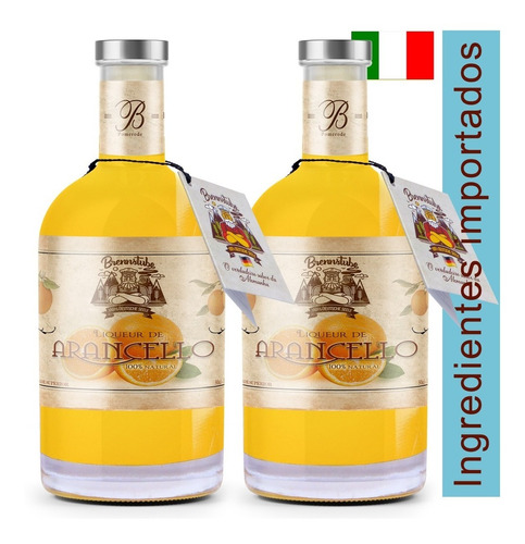 Kit C/2 Licores Arancello - Licor De Laranja - Frete Gratis