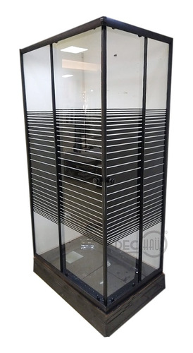 Shower Door Con Receptaculo 80x120x195 Cms Black/ Dechaus