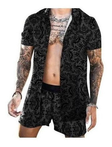 Conjunto De Camisas De Manga Corta Estampado Hawaiano