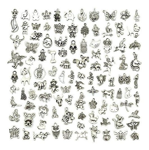 Charms Plata Pewter Mix 100 Unid. Variedad Animales.