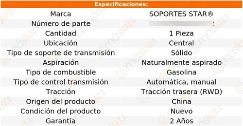1) Soporte Transmisión Ctral B200 6 Cil 3.7l 75/78