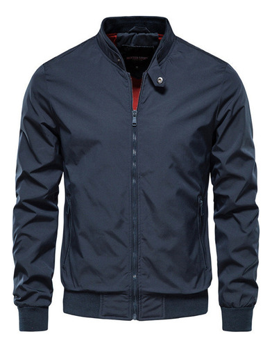 Chamarra Hombre Cortaviento Americano Casual Cuello Chaqueta