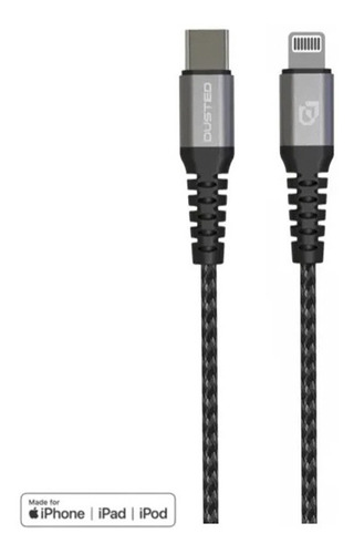 Cable Dusted Lightning Mfi A Usb C 1.2m Rugged Negro