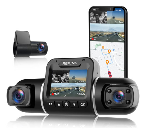 Rexing V2 Pro Ai Dash Cam, 3 Canales De Grabación Trasera De