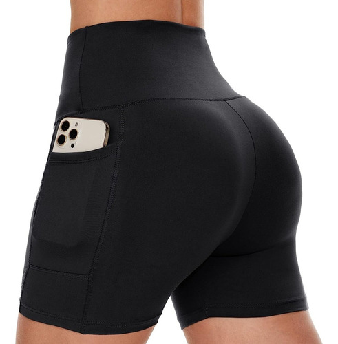 Short Deportivo Mujer Con Bolsillos, Licra Para Deportes