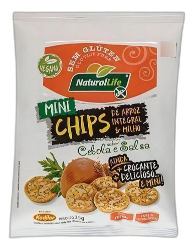Mini Chips De Arroz Cebola E Salsa 35g, Sem Glúten - Kodilar