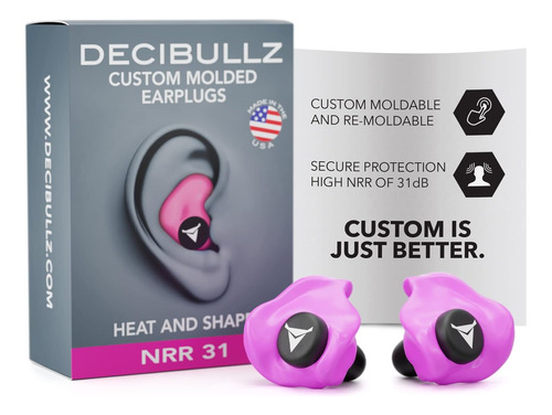 Protectores Auditivos Decibullz Plg1pnk 31 Db Nrr, Rosa