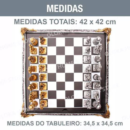 Compra online de 30,48 cm Prata, Cobre Marrom Latão Romano Metal Peças de  Xadrez de Luxo Conjunto de Tabuleiro