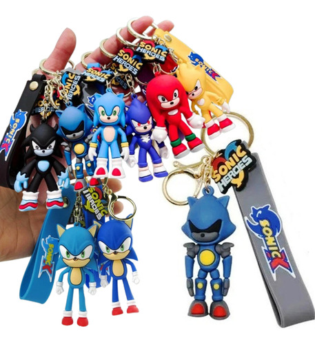 Llavero Goma Silicón Sonic Heroes En 6 Modelo Coleccionables