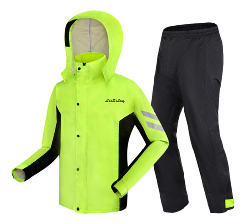 Conjunto Impermeable Ciclismo Mujer Hombre Reflectante Liger
