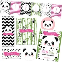 Comprar Kit Imprimible Personalizado Oso Panda Candy Deco Invitacion