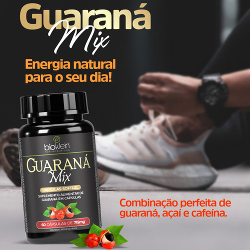 Kit 3 Guaraná Com Açaí 60 Cápsulas Softgel Bioklein