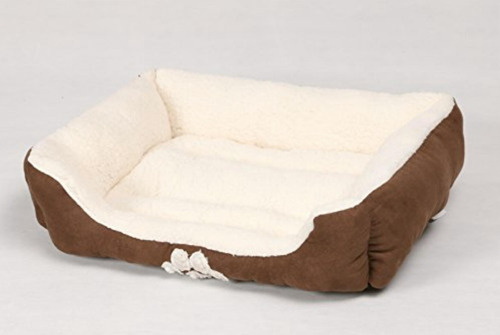 Happycare Textiles Rectangle Pets Bed Chocolate