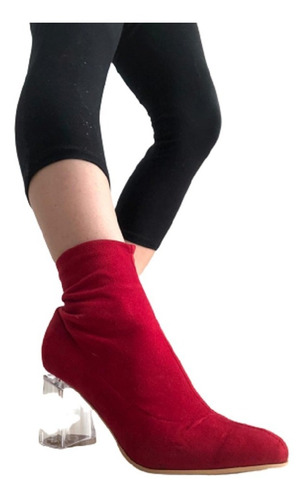 Botas Botinetas Elastizadas Taco Acrilico De Calzadosoher