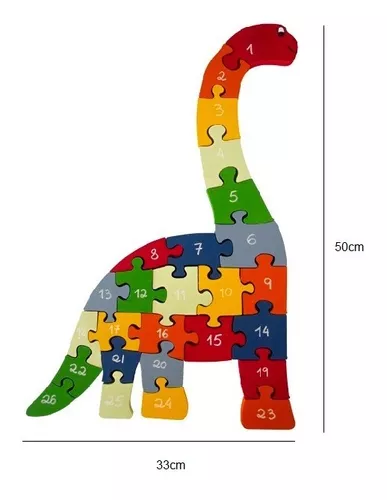 Brinquedo Kit com 02 Jogos Quebra Cabeça Dinossauro Infantil com 30 Peças