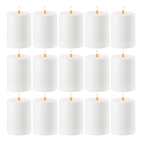 15 Velas 6x8cm Para Centros De Mesa De Eventos Aluzza