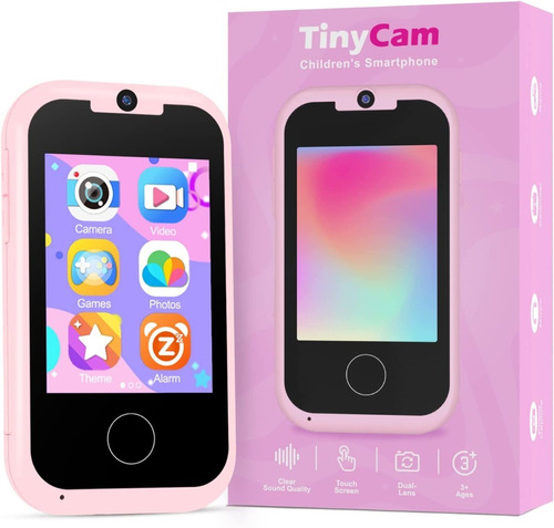 Tinycam Telefono Smart Para Niños Juegos Musica Y Mas Rosa