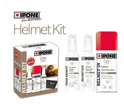 Kit Limpieza Cascos Ipone Interior Exterior Visor Solomoto