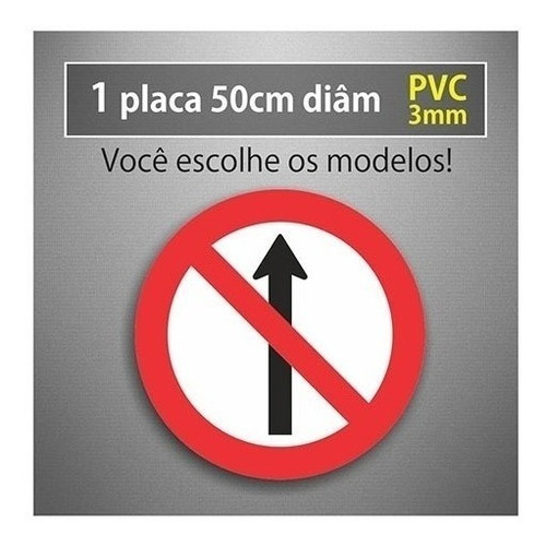 Placa Sentido Proibido - 50cm Diâmetro - Pvc 3mm