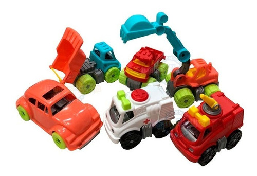 6 Vehiculos Duravit Plásticos Ambulancia Bombero Y Camioneta