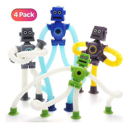 Robot Toy Boxgear Led Que Cambia De Forma Con Ventosa, 4 Uni