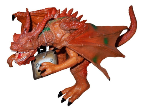 Fallado En La Cabeza!!!!! Dragon De Plastico Duro Alto 17 Cm