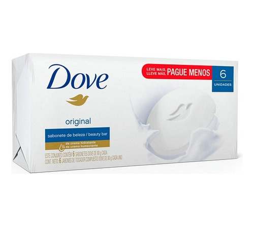 Jabón En Barra Dove Original 90 g Pack X 6