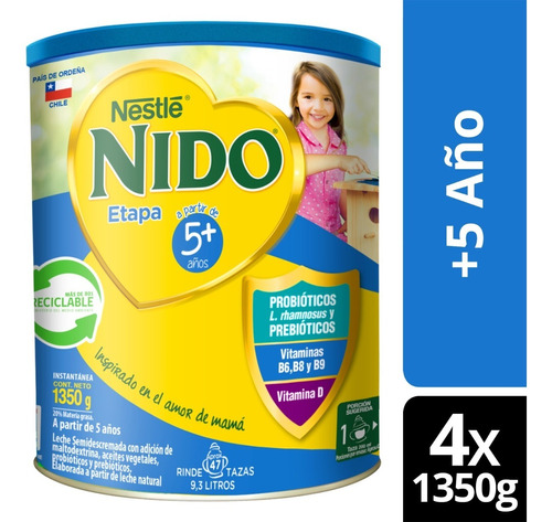 Leche Nido 5+ Protectus® 1350g Pack X4