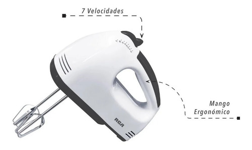 Imagen 6 de 7 de Rca Batidora De Mano 7 Velocidades Rc-093