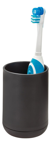 Juego De 2 Soportes Para Cepillos De Dientes Color Negro