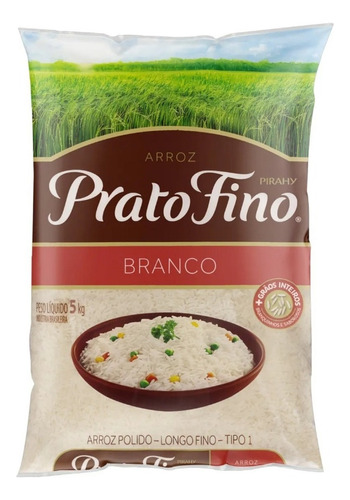 Arroz Branco Tipo 1 Prato Fino Pacote 5kg