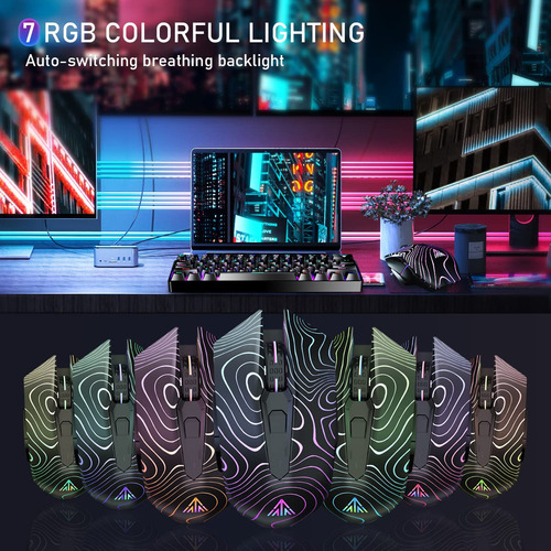 Mouse Sem Fio Para Jogos Solakaka Sm10 Rgb Tri-modes Bt5.0
