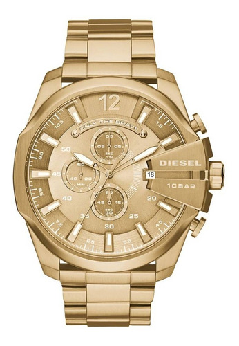 Relógio Masculino Diesel Dz4360b1 Cor da correia Dourado Cor do bisel Dourado Cor do fundo Dourado