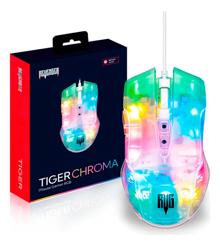 Mouse Gamer Com Design Transparente E Rgb Revenger Mo-Tgr003