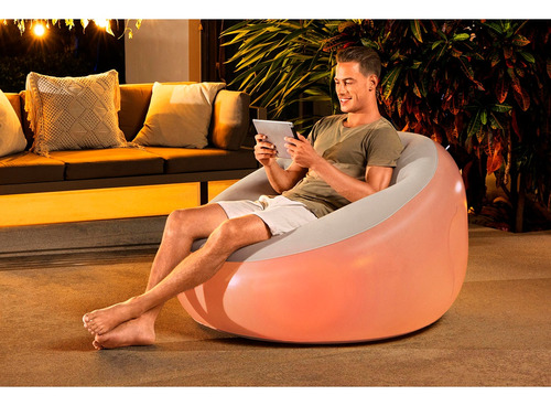 Sillon Sofa Puff Inflable Led 1.02mx71cm Moderno Intex.