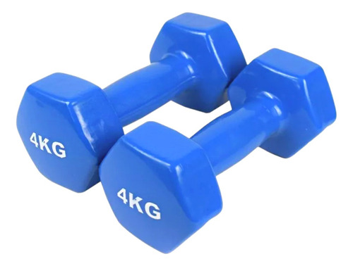 Imagen 3 de 8 de Par Mancuernas Hexagonales De 4 Kg