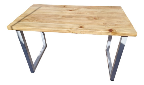 Mesa Comedor De Madera De Pino Y Metal 160 X 70 X 75