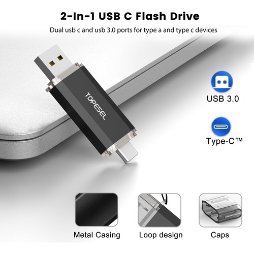 Topesel Type C 128gb Usb C Flash Drive Dual 2 En 1 Usb C ...