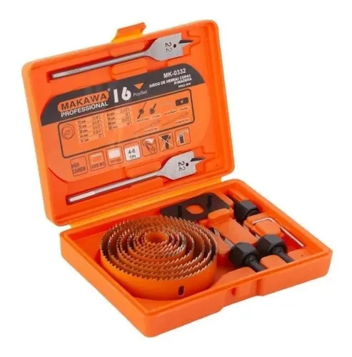 comprar Juego Hoja Broca Sierra Copa Para Madera 16 Piezas Makawa
