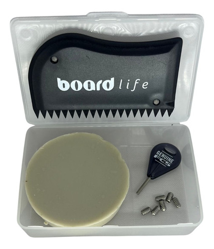 Porta Parafina Surf + Raspador Grande Board Life Kit Tudo