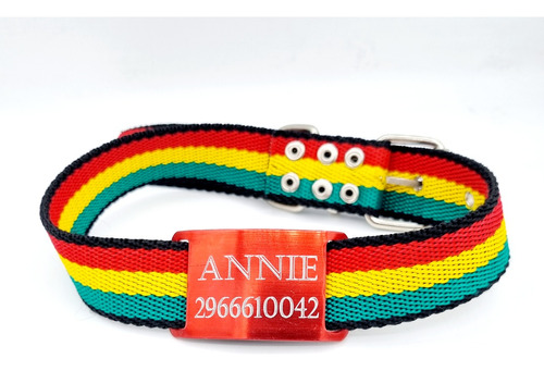 Chapitas Perros Pasador Rojo +collar Jamaica 3cm Ancho