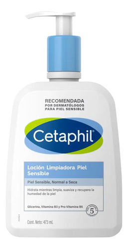 Cetaphil Loción Limpiadora Pieles Secas Sensibles Rostro Y Cuerpo Limpiador Líquido 473ml