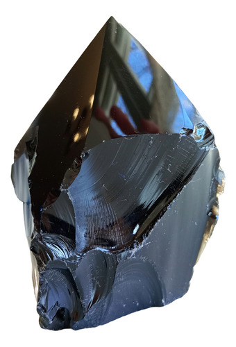 Pico Obsidiana México. Punta Pulida Con Base Bruto. Natural.